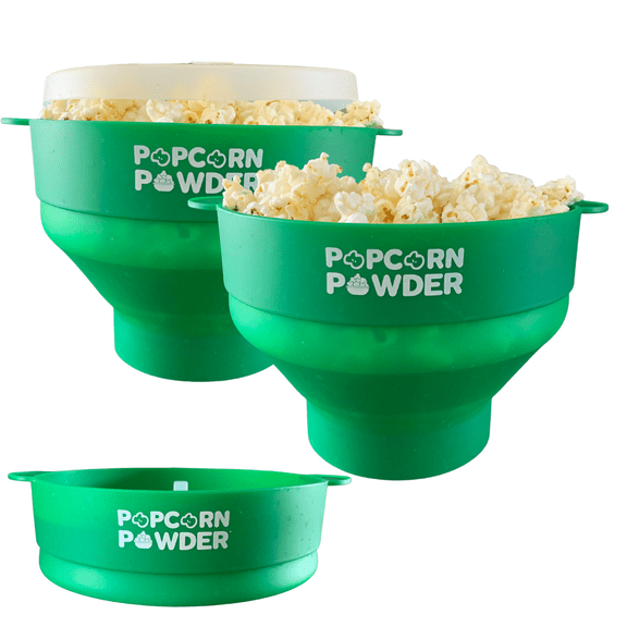 Popcorn Powder | Popcorn Popper | Collapsible & Microwavable - Green