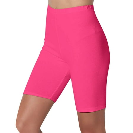 IDALL Body Shaper Tummy Control Yoga Pants Women Running Shorts for Women High Waist Comfy Elastic B Solid Active Shorts Pants Solid Color Pants Shapewear Shorts Hot Pink 4XL