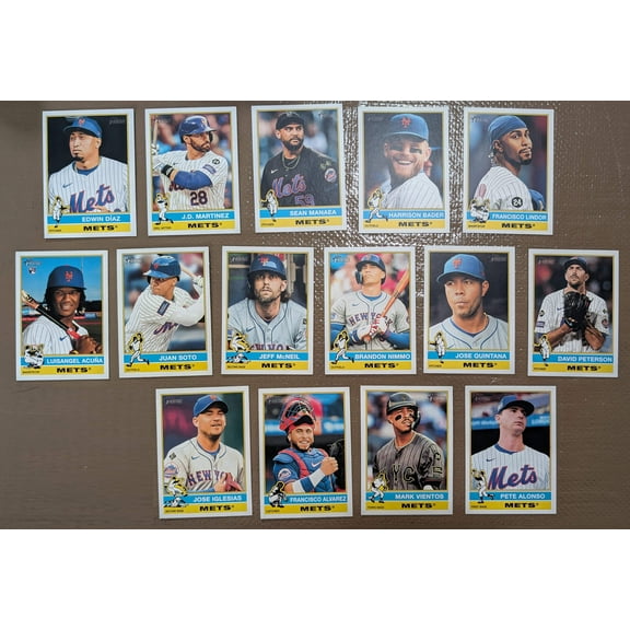 2025 Topps Heritage Baseball Team Set 15 Cards Mets Pete Alonso