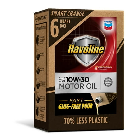 Havoline SMART CHANGE® Motor Oil 10W-30, 6qt (Best Rated Oil Change Service)