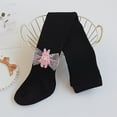 thumbnail image 2 of GigrtiJin 1-12 Years Infant Girls Baby Cotton Pantyhose Solid Color Ribbed Straight Leg Stocking with Decoration for Toddler Children, 2 of 3