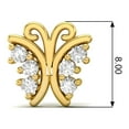 thumbnail image 2 of Mooneye 0.25 Ctw Moissanite 925 Sterling Silver Gold Plated Butterfly Women Gifts Stud Earring, 2 of 4