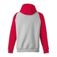 thumbnail image 5 of Team 365 TT96CB Unisex Zone HydroSport™ Heavyweight Colorblock Hooded Sweatshirt-Athletic Heather/ Sport Red-M, 5 of 6