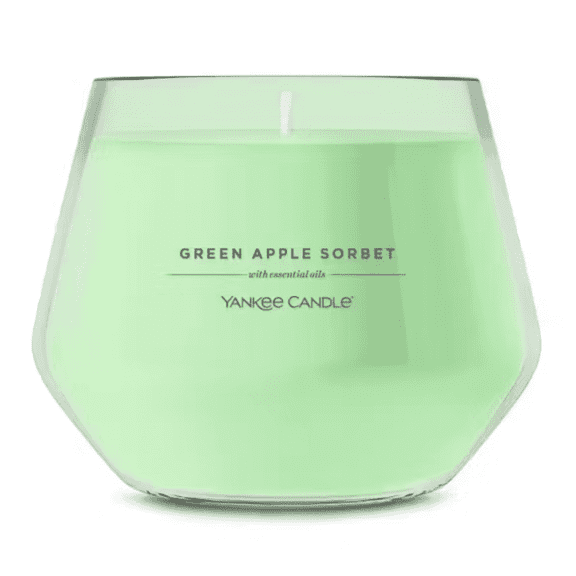 Yankee Candle Green Apple Sorbet Scented Candle, Fresh Apple Fragrance, Glass Jar, 10 oz