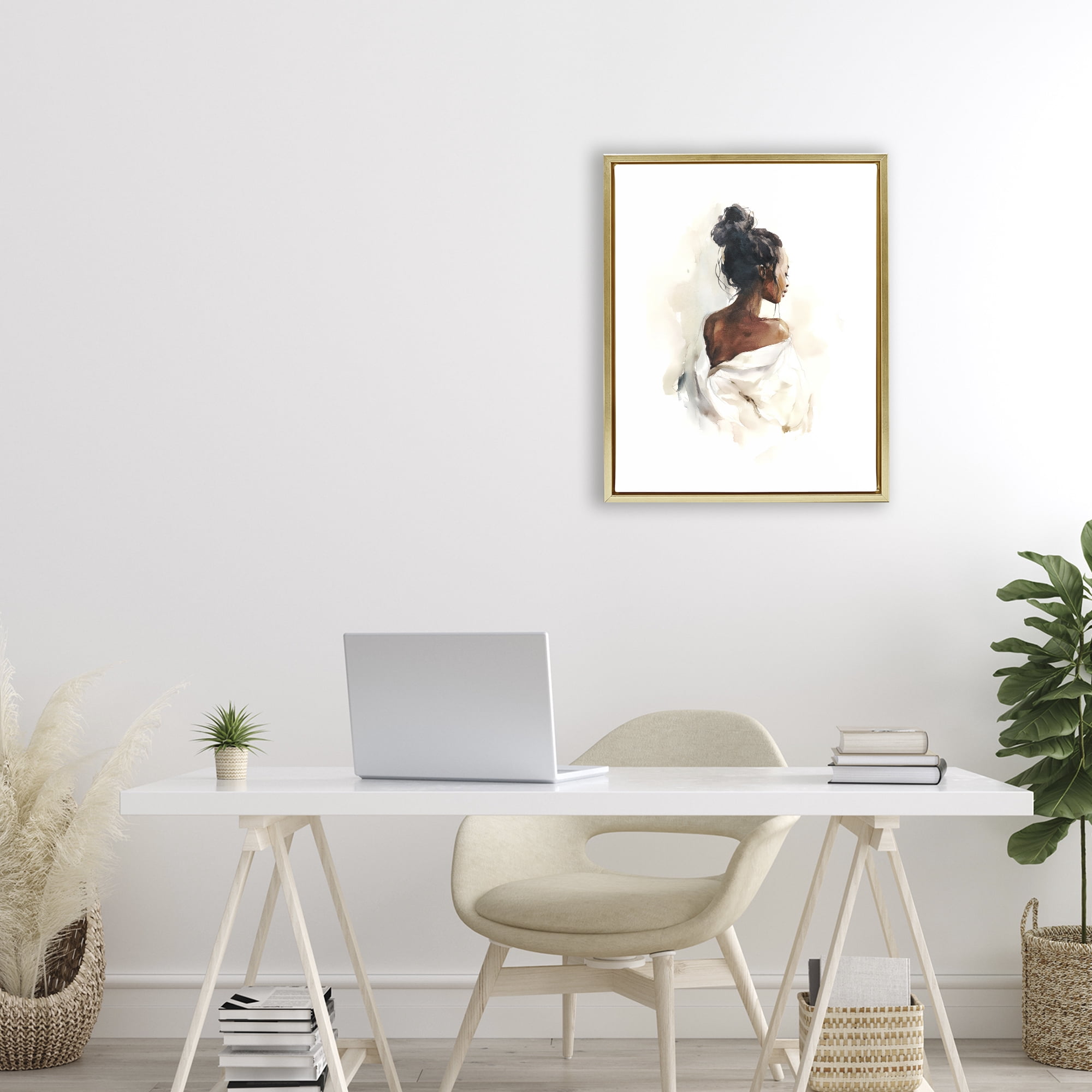 Stupell Industries Chic From Behind Gold Framed Floater Canvas Wall Art, design by Svetlana Aleynikova
