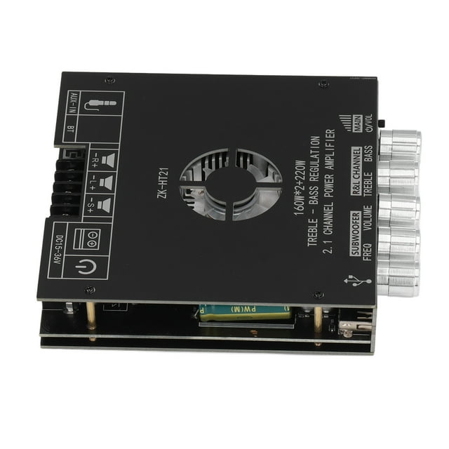 Placa amplificadora para subwoofer 2,1 canales 100W 500mV Control de volumen alta seguridad ZK HT21 placa amplificadora de potencia