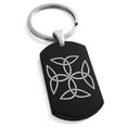thumbnail image 1 of Stainless Steel Celtic Carolingian Cross Triquetras Engraved Dog Tag Keychain Keyring, 1 of 1