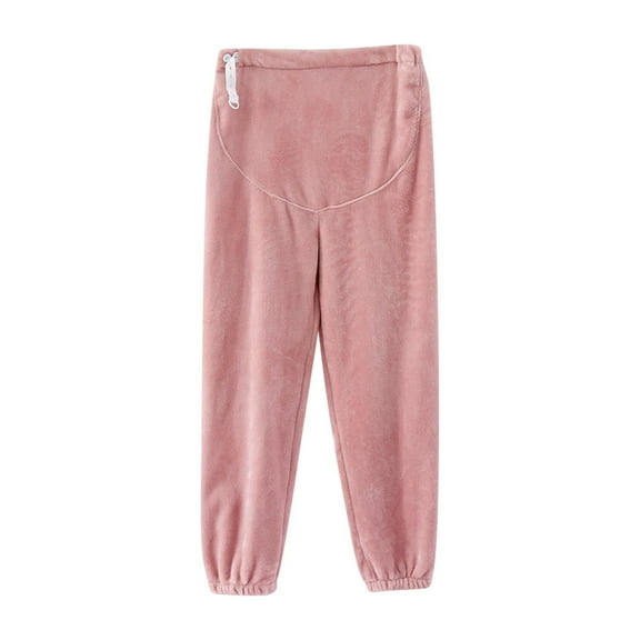 Bixock Maternity Pants,Over The Belly Women Pants,Ladies Pregnant Women Casual Solid Color with Thick Velvet Adjustable In Large Size Can Be Worn Externally Pregnant Leg Up Pants