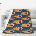 thumbnail image 1 of KLL Burning Rugby Balls Pattern Fleece Throw Blanket,Fleece Throw Blankets for Couch & Bed All Season Use-40"x30", 1 of 7