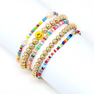 Smiley Face Stackable Bracelets 5 Set
