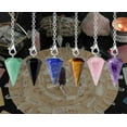thumbnail image 4 of XINQIHANG 6 Pcs Pendulum Crystal Set Natural Healing Crystal Amethyst Rose Quartz Assorted Color for Divination Dowsing Reiki Energy Balance Gemstone Pendants Witchcraft Accessories, 4 of 6