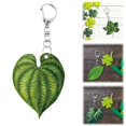 thumbnail image 2 of (Clearance) pdqouc Plant Keychain Green Monstera Leaf Keychain Plant Lover Cute for Women Lady Car Keys Bag Charm Decor, 2 of 9