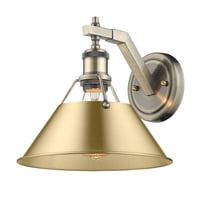 3306-1W AB-BCB Golden Lighting Orwell - 1 Light Wall Sconce-9.63 Inches Tall and 10 Inches Wide-Aged Brass Finish-Brushed Champagne Bronze Shade Color