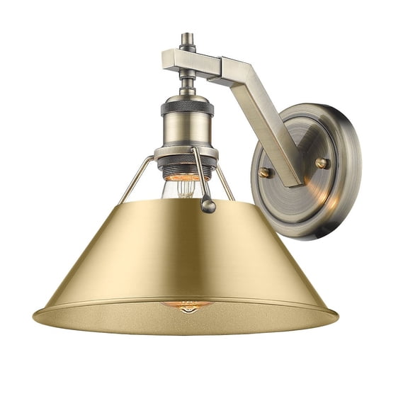 3306-1W AB-BCB Golden Lighting Orwell - 1 Light Wall Sconce-9.63 Inches Tall and 10 Inches Wide-Aged Brass Finish-Brushed Champagne Bronze Shade Color