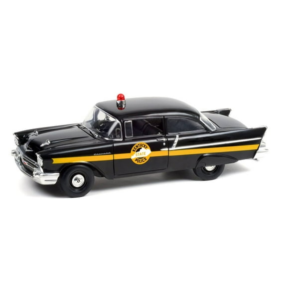 1957 Chevy 150 Sedan - Kentucky State Police, Black - Greenlight HWY18027 - 1/18 scale Diecast Car