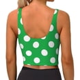 thumbnail image 4 of Picia Green And White Polka Dot Sports Bra for Women,Padded Strappy Sports Bras Medium Support Yoga Bra with Removable Cups,Running Yoga Bra-XX-Large, 4 of 9