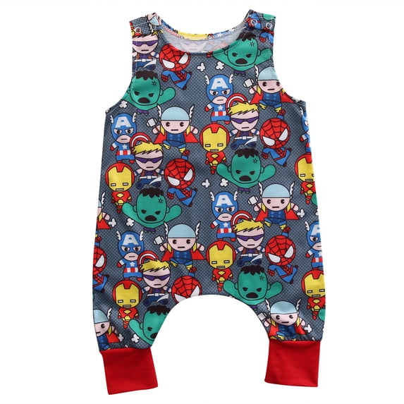 Franhais Baby Summer Romper, Cartoon Cute Printed Outfit, Shoulder Buttons One-piece Jumpsuit