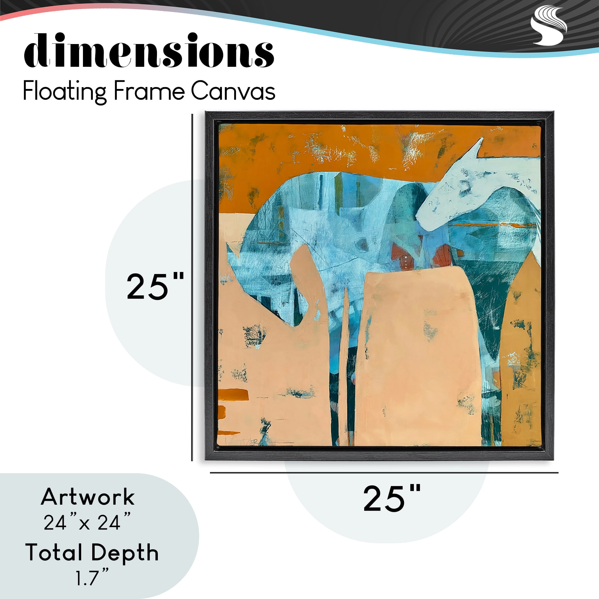 Kindred Crush Horses Black Framed Floater Canvas Wall Art, design by Dianna Fritzler