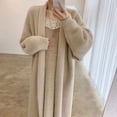 thumbnail image 4 of Cárdigan largo blanco para mujer, ropa de invierno tejida esponjosa de manga larga, suéter de cachemira, abrigo de estilo coreano cálido vintage 2024, 4 of 4