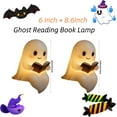 thumbnail image 2 of Cute Ghost Reading Book Lamp, Halloween Ghost Night Light, 3D Ghost Reading Night Lights, Light Up Ghost Halloween Decor, for Bedroom Study Room, Readers [6In & 8.6In], 2 of 9
