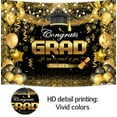 thumbnail image 4 of 8 x 6 ft Congrats Graduation Backdrop Black Gold Glitter Balloons Celebrating Class of 2025 Party Background Graduate Party Ceremony Portrait Deocrations Props Banner, 4 of 5