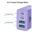 thumbnail image 2 of Cargador de pared USB C Aiminu, 40 W, 4 puertos PD Power Delivery, paquete de 2, 2 of 7
