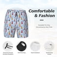 thumbnail image 3 of Yiaed Sailboats And Seagulls Print Mens Swim Trunks Bathing Suit Compression Liner Beach Swim Shorts Swimwear Quick Dry Zipper Pocket No-Chafing Board Short-XX-Large, 3 of 6