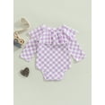 thumbnail image 4 of Bagilaanoe Newborn Baby Girl Boy Rompers Tops Checkerboard Print Long Sleeve Bodysuit 6M 12M 18M 24M Infant One Piece Jumpsuit, 4 of 7