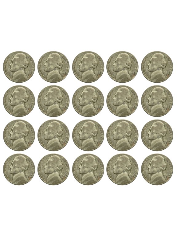 USA 1942-1945 $1 Face War Nickels 35% Silver Coin - Circulated - Lot of 20