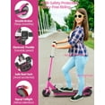 thumbnail image 7 of Electric Scooter for Kids Ages 6-16, 150W Motor Up to 11 Mph & 8 Miles, LCD Display, 3 Adjustable Speeds & Heights, Foldable Kids Electric Scooter with Double Braking, Pink, 7 of 7