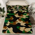 thumbnail image 2 of jejeloiu Rustic Mallard Duck Queen Sheet Sets,Green Brown Camo Bed Set For Boys Women 4-Piece, 2 of 7