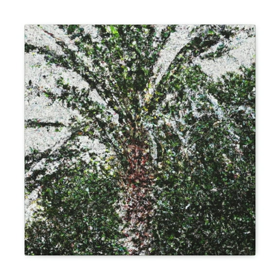 Palm Tree Pointillism - Canvas