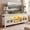 Vintage White, variant on Hanyu 55" LED TV Stand for 60 Inch TV, Entertainment Center with Charging Station, TV Cabinet with Glass Doors, Media Console Table with Adjustable Shelves & Cable Management for Living Room