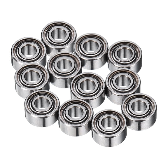 12Pcs MR52ZZ Small Bearing, 2mm ID 5mm OD 2.5mm Width Double Shielded Deep Groove Ball Bearings for Electric Motor Skateboards 3D Printer