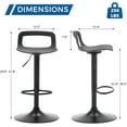 thumbnail image 3 of thksbought Bar Stools Set of 2, Adjustable Plastic Swivel Barstools, Modern Counter Stools with Open-Back and Footrest, Counter Height Barstools for Bar, Kitchen and Dining Room (Matte Black), 3 of 10
