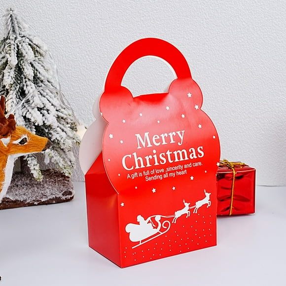 Christmas Gift Bags, Unique Christmas Gifts, Christmas Christmas Eve Packaging Gift Colour Box Lovely Gift Packaging Christmas Red Handheld Paper Box, Christmas Gift Bag, Christmas Gift Box
