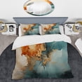 thumbnail image 2 of Designart "Blue Orange Bold Energy V" Abstract Collages Bedding Covert Set - Dams Teal Abstract Bed Set With 2 Shams, 2 of 6