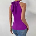 thumbnail image 5 of Miluxas Sequin Halter Tops for Women Sleeveless Sparkly Shiny Tank Tops Ruched Flowy Sparkly Club Outfits Party Shirt Purple S(S), 5 of 9