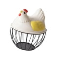 thumbnail image 4 of Cesta para almacenar huevos de gallina, cesta para huevos con tapa en forma de gallina, contenedor para recoger huevos, cestas para despensa, encimera de cocina Tapa amarilla, 4 of 8