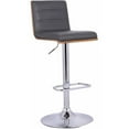 thumbnail image 2 of Armen Living Aubrey Barstool Chrome Base Finish with PU Upholstery and Walnut Back, 2 of 7