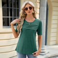 thumbnail image 4 of SWSMCLT Women's Soft Shirt Summer Top Thin Cool Spring T Shirt Fashion Loose Fall Short Sleeve Lightweight Dark Green Small, 4 of 5