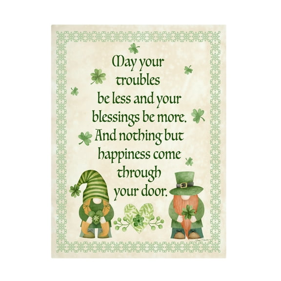 Canvas Wall Art - Jean Plout 'An Irish Blessing B' Wall Art for Living Room, Bedroom, or Office Décor by Trademark Fine Art - 14 x 19 Inches