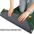 thumbnail image 3 of Green Sun Moon Star Planet Cloud Pattern Hot Yoga Mat Towel Non Slip for Hot Yoga - Quick-Drying Yoga Mat Cover with 4 Corner Pockets with Travel Bag - Hot Yoga Towel Non Slip 74"x26", 3 of 6