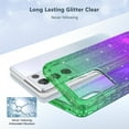 thumbnail image 2 of Samsung Galaxy S21 Plus 5G Case, Rosebono Hybrid Bling Glitter Sparkle Green Purple Gradient Transparent Fashion Cute Colorful TPU Skin Cover Case for Samsung Galaxy S21 Plus 5G, 2 of 4