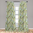 thumbnail image 4 of Ambesonne Birds and Nature Curtains, Parrots Branches, Pair of 28"x84", Avocado Green Dark Tan, 4 of 4