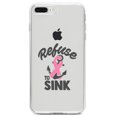 thumbnail image 1 of DistinctInk Clear Shockproof Hybrid Case for iPhone 7 PLUS / 8 PLUS (5.5" Screen) TPU Bumper Acrylic Back Tempered Glass Screen Protector - Pink Ribbon Cancer - Refuse to Sink Anchor, 1 of 5