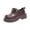 Brown, variant on Women's Chunky Platform Shoes Round Toe Lace-Up Thick Sole Casual Business Work Shoes