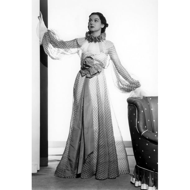 Rosalind Russell In The Casino Murder Case Elegant Gown Sheer Folds Long Sleeve Pose 24x36 Poster Walmart Com Walmart Com