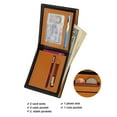 thumbnail image 6 of PULLIMORE RFID Blocking Bifold Wallets - Leather Slim Mens Wallet With ID Window Front Pocket Wallet (Brown), 6 of 9