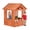 Brown, variant on Holaki Outdoor Playhouse for Kids, Wooden Kids Play House w/ Picnic Bench, Half Door, Windows, Mailbox, Fence, Flower Pot Holders, Cottage Playhouse for Backyard Garden Lawn, Gift for Boy Girl, Blue
